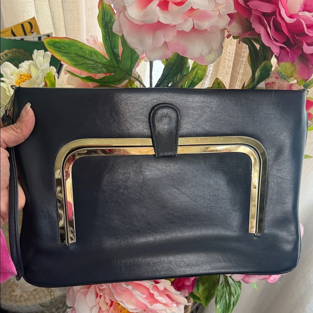 Vintage Blue and Gold Women's Clutch